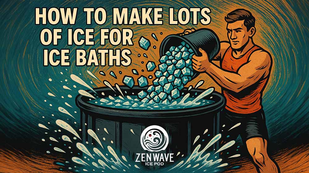 A man pouring buckets of ice into his ice bath