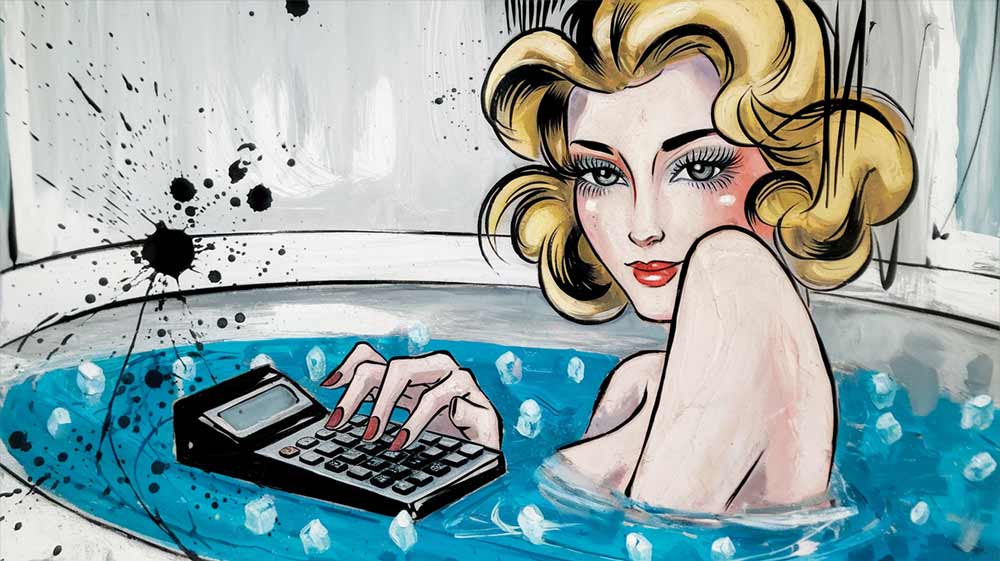 Woman Using an Ice Bath Calorie Calculator