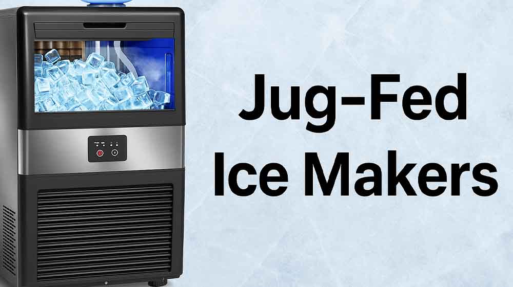 Mid-size ice maker compatible with 5-gallon water jugs — ideal for regular cold plunge users without plumbing access