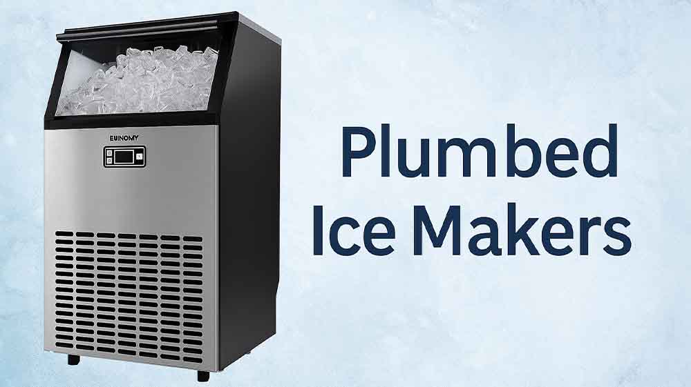 High-output plumbed ice machine filled with ice cubes — ideal for frequent plungers and cold therapy routines
