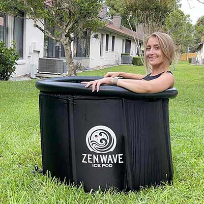 Mindy in a Zenwave Ice Bath