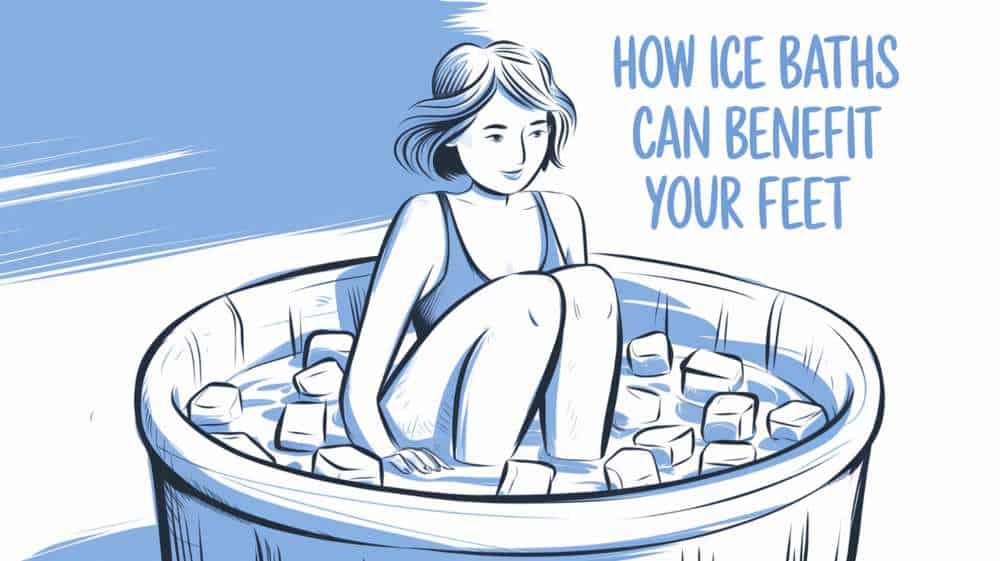woman soaking in ice bath tub